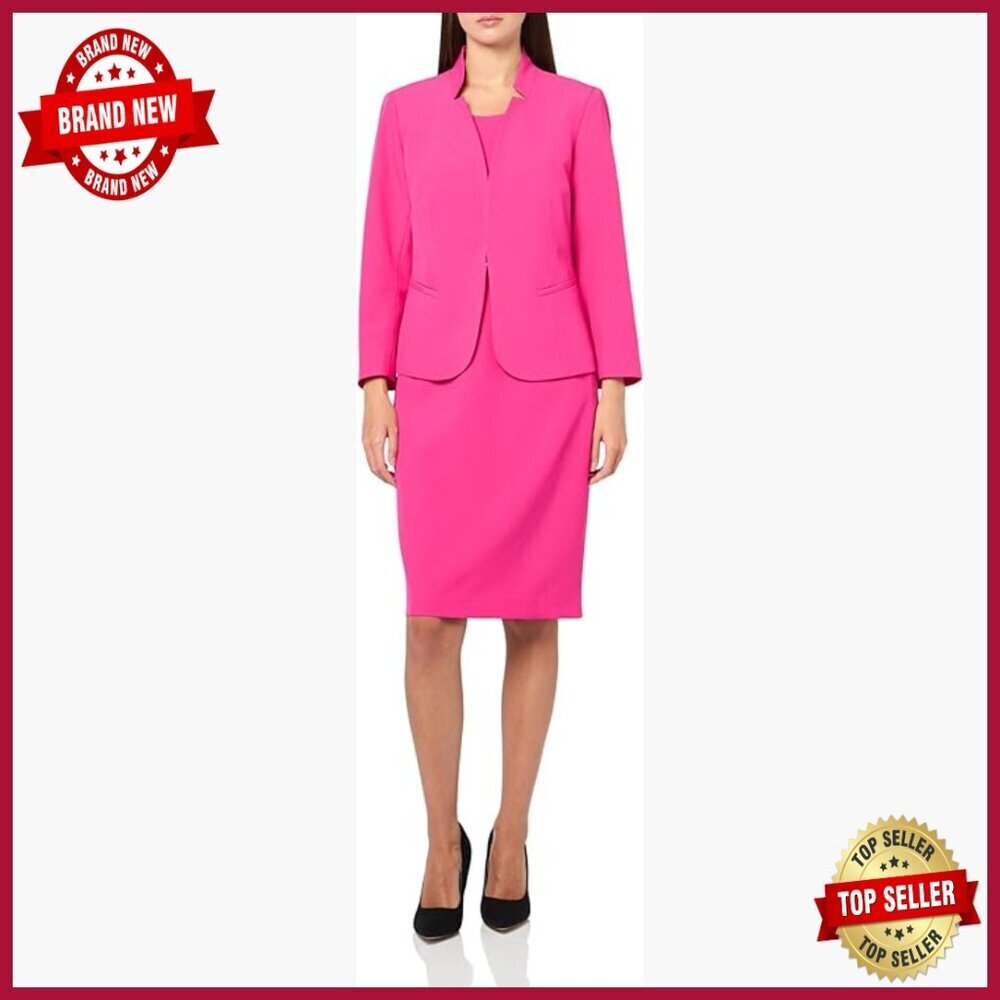 Long Sleeve Blazer Dress Set Polyester Workwear Formal Casual Outfit